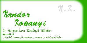 nandor kopanyi business card